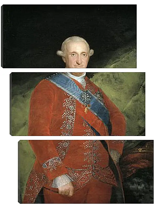 Модульная картина - King Carlos 4 in Red. Франсиско Гойя