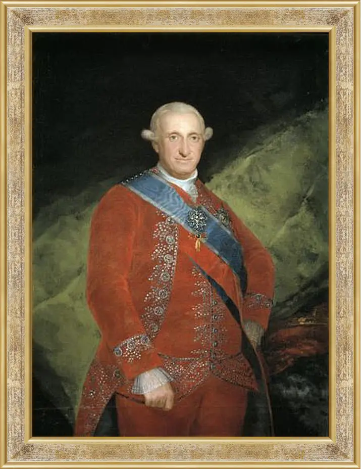 Картина в раме - King Carlos 4 in Red. Франсиско Гойя