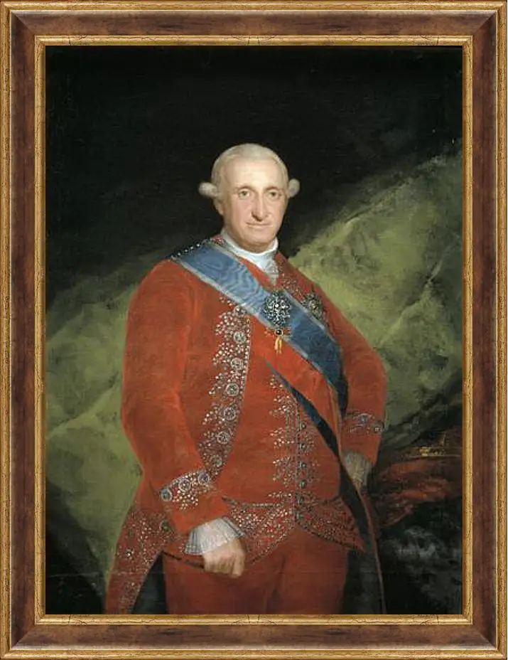 Картина в раме - King Carlos 4 in Red. Франсиско Гойя