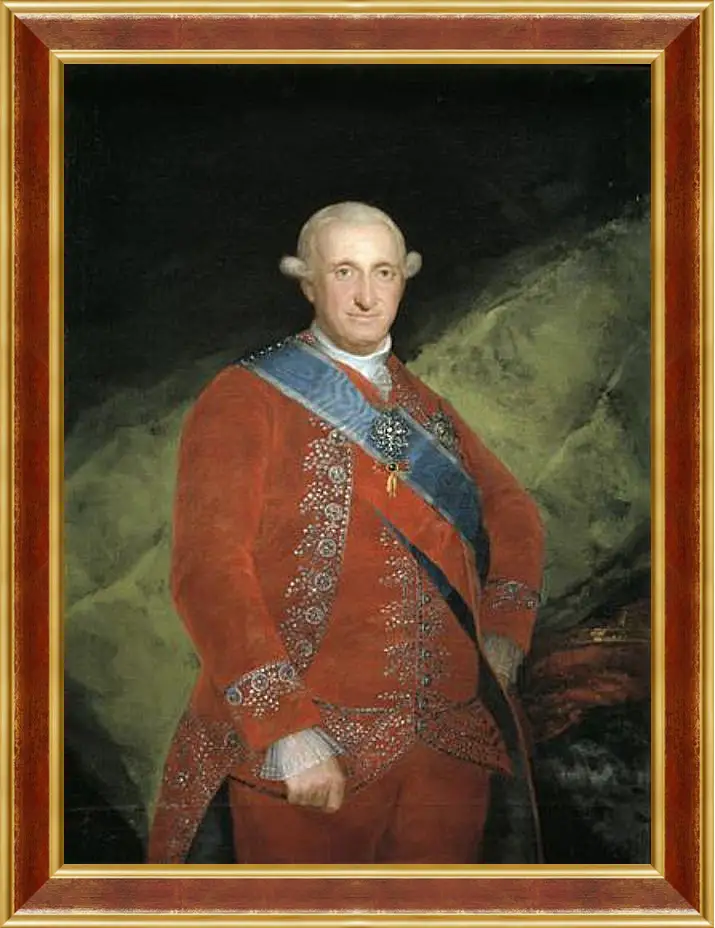 Картина в раме - King Carlos 4 in Red. Франсиско Гойя