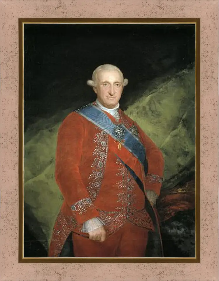 Картина в раме - King Carlos 4 in Red. Франсиско Гойя