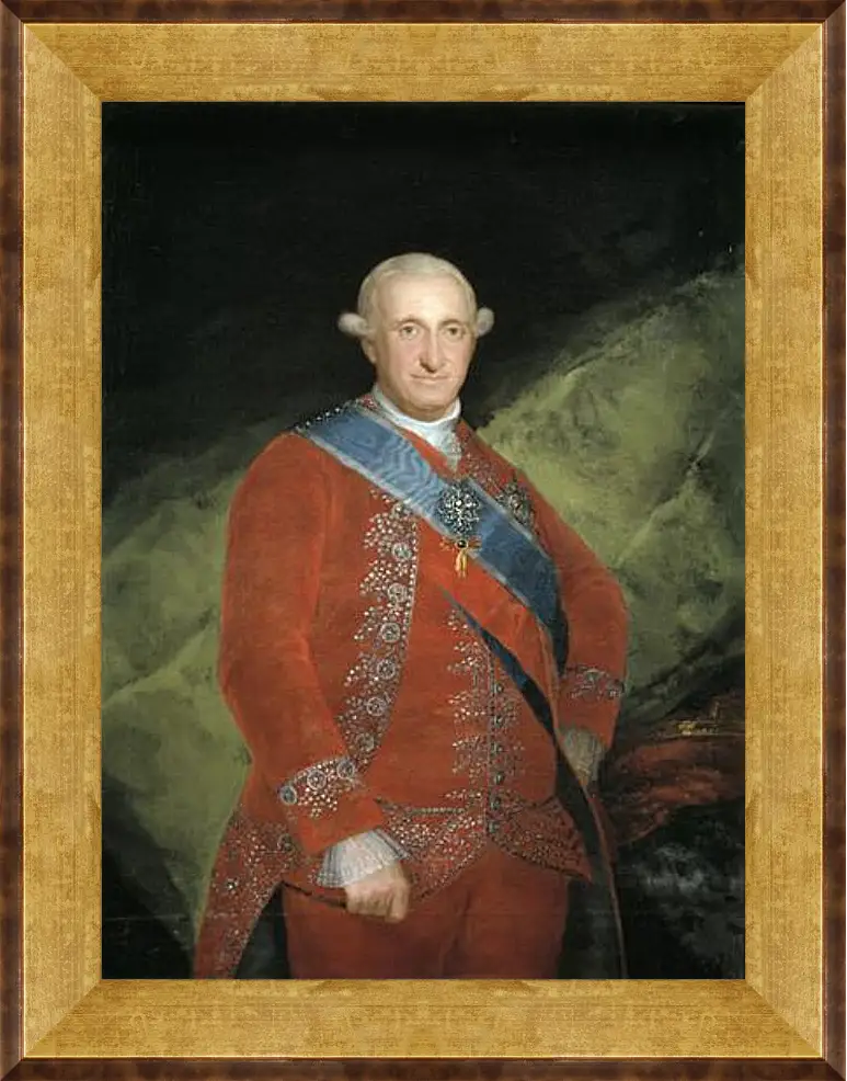 Картина в раме - King Carlos 4 in Red. Франсиско Гойя