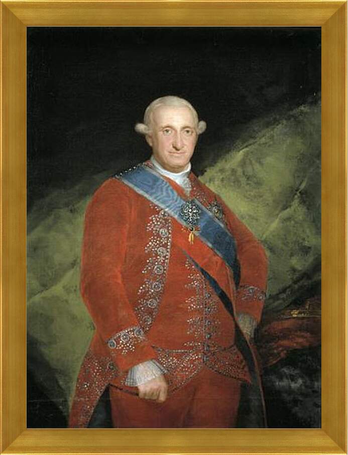 Картина в раме - King Carlos 4 in Red. Франсиско Гойя