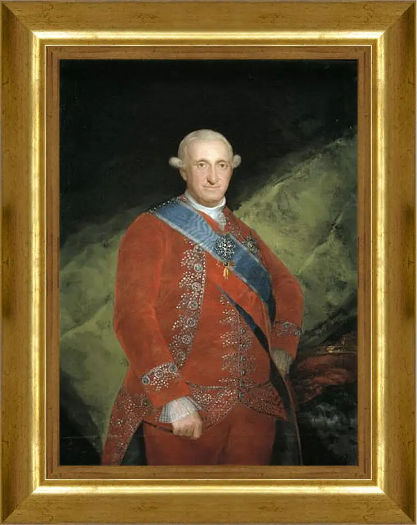 Картина в раме - King Carlos 4 in Red. Франсиско Гойя