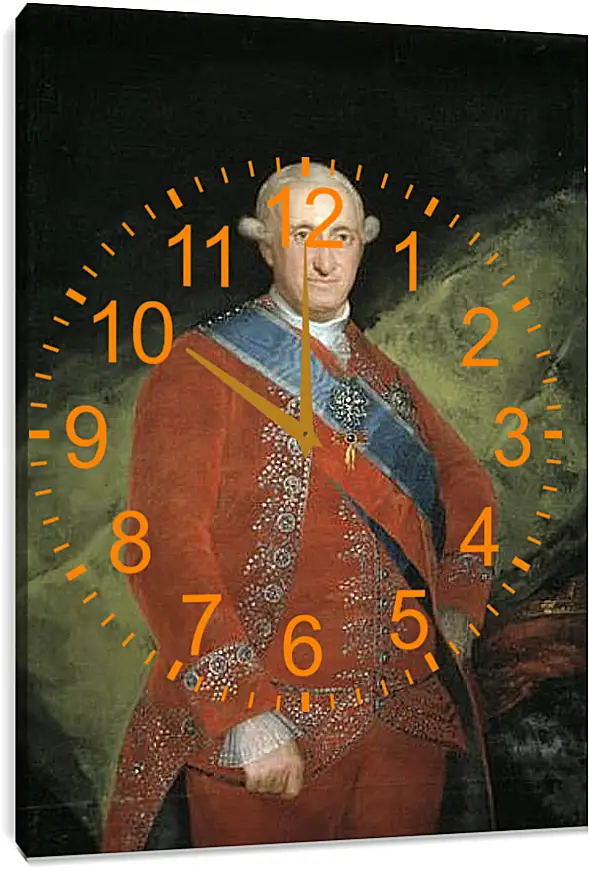 Часы картина - King Carlos 4 in Red. Франсиско Гойя