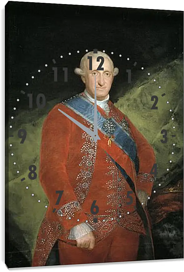 Часы картина - King Carlos 4 in Red. Франсиско Гойя