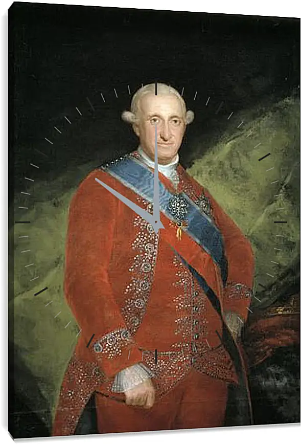 Часы картина - King Carlos 4 in Red. Франсиско Гойя