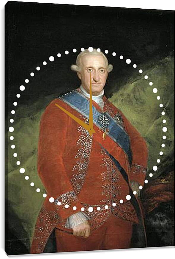 Часы картина - King Carlos 4 in Red. Франсиско Гойя