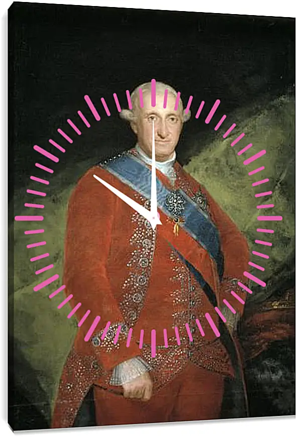 Часы картина - King Carlos 4 in Red. Франсиско Гойя