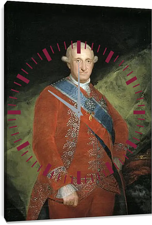 Часы картина - King Carlos 4 in Red. Франсиско Гойя