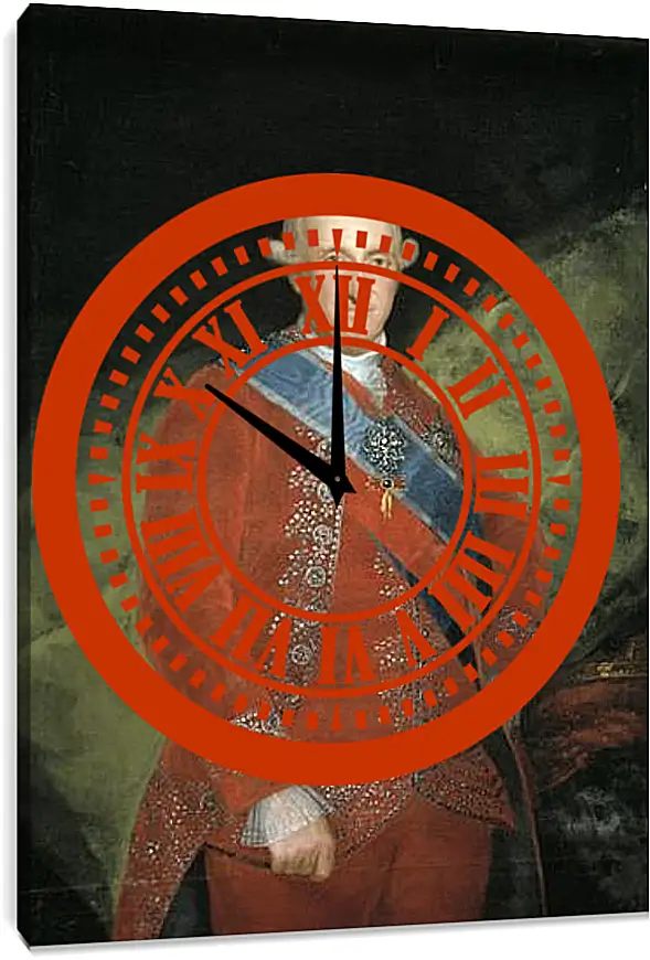 Часы картина - King Carlos 4 in Red. Франсиско Гойя