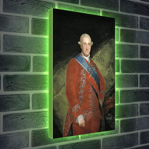 Лайтбокс световая панель - King Carlos 4 in Red. Франсиско Гойя
