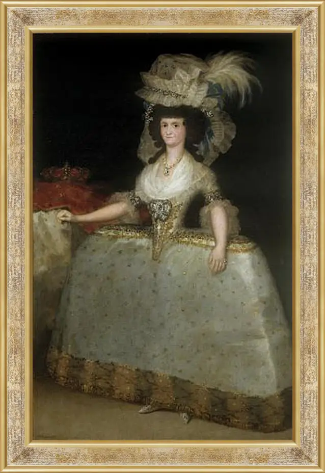 Картина в раме - Queen Maria Luisa with a Bustle. Франсиско Гойя