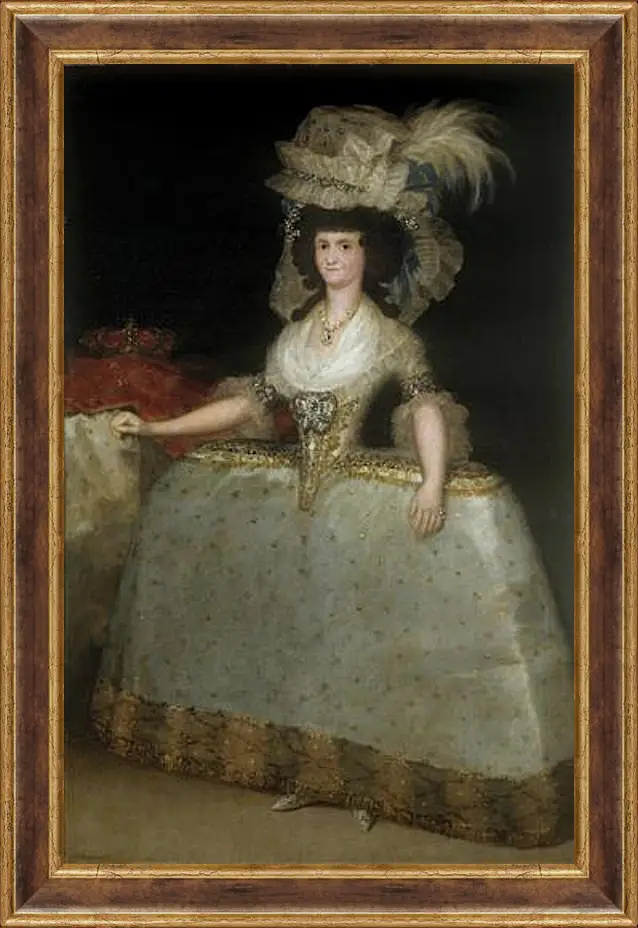 Картина в раме - Queen Maria Luisa with a Bustle. Франсиско Гойя