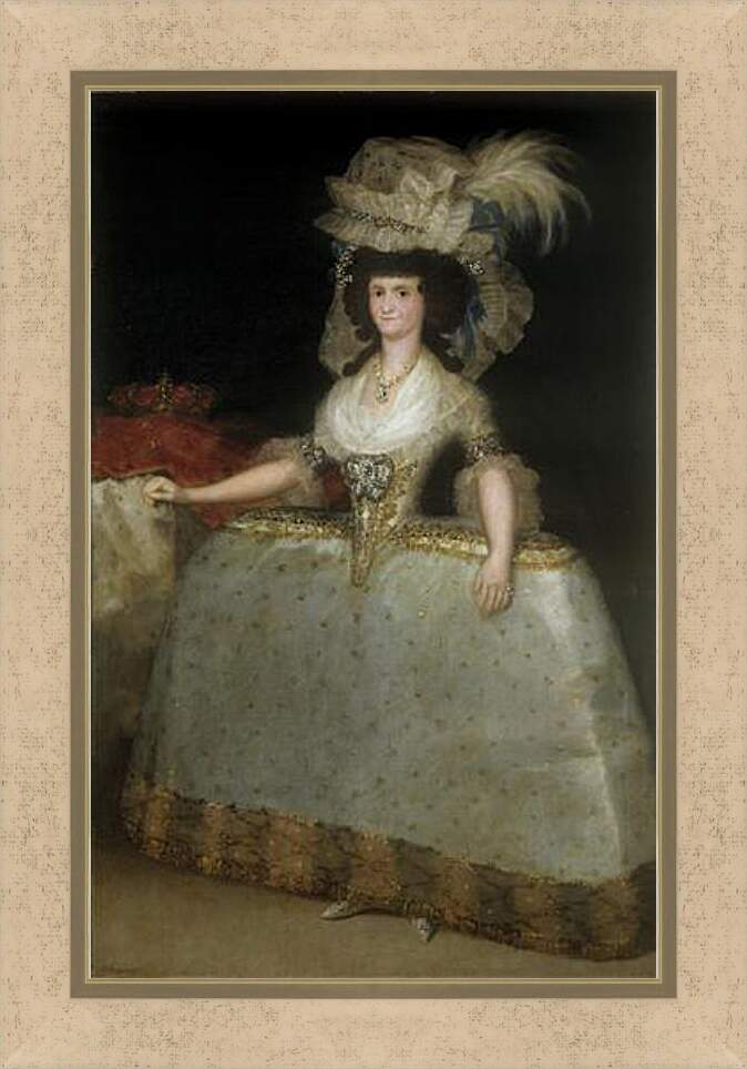Картина в раме - Queen Maria Luisa with a Bustle. Франсиско Гойя