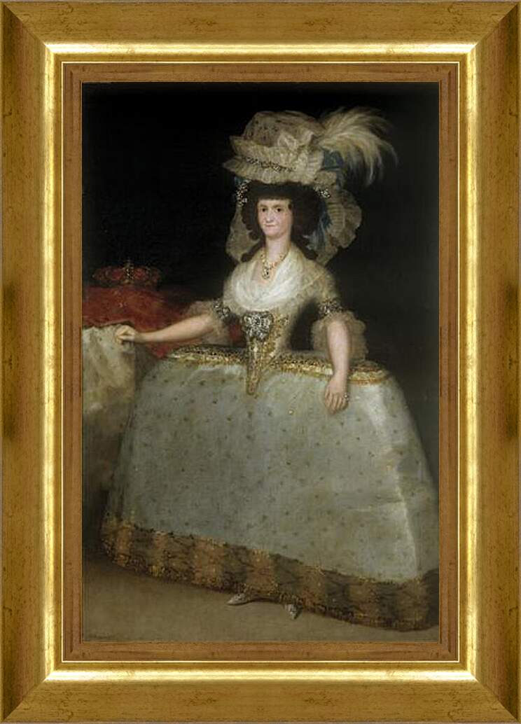 Картина в раме - Queen Maria Luisa with a Bustle. Франсиско Гойя