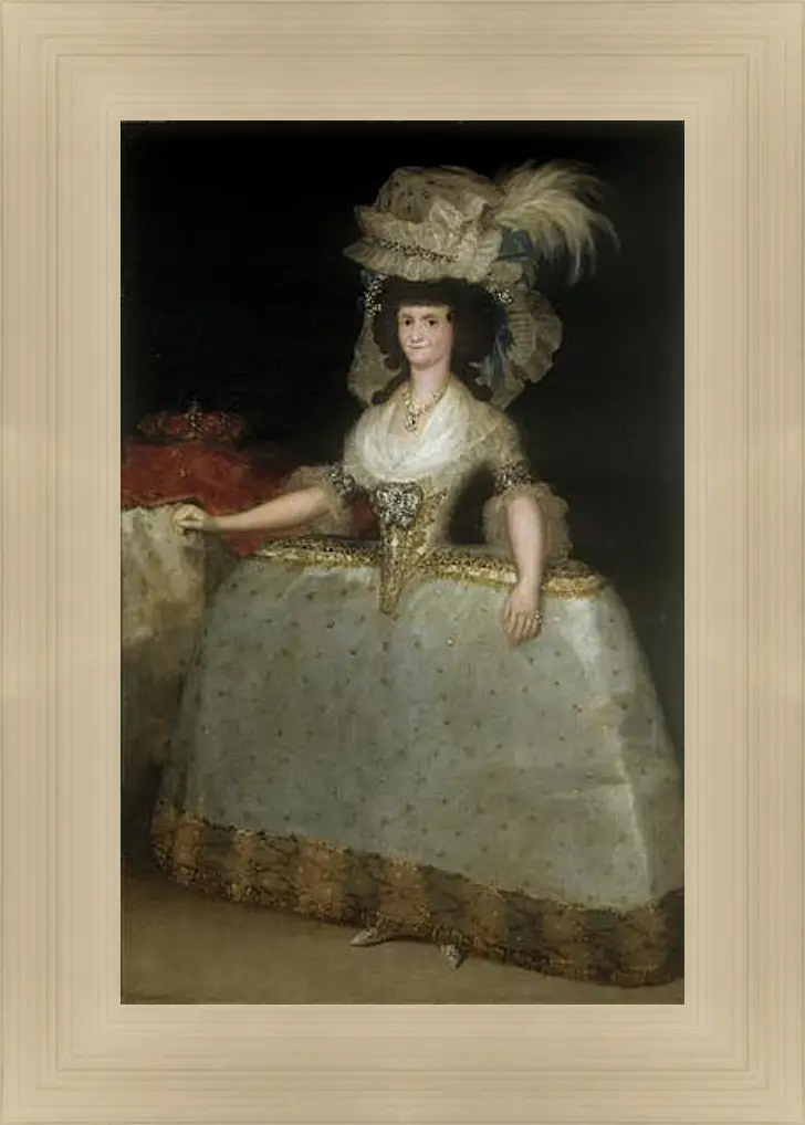 Картина в раме - Queen Maria Luisa with a Bustle. Франсиско Гойя