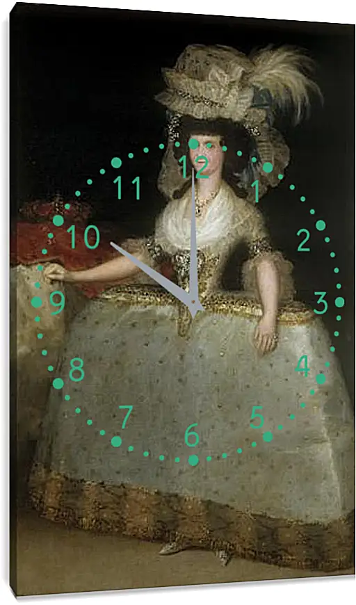Часы картина - Queen Maria Luisa with a Bustle. Франсиско Гойя