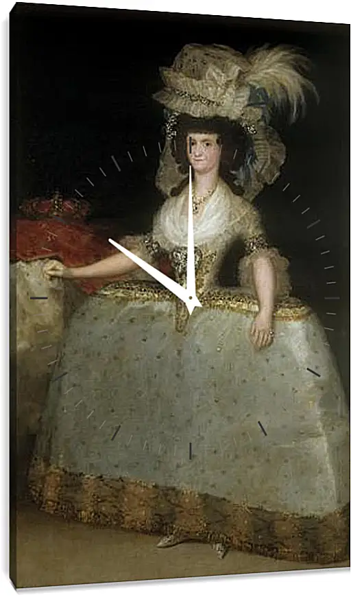 Часы картина - Queen Maria Luisa with a Bustle. Франсиско Гойя