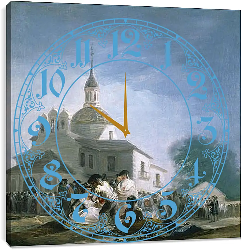 Часы картина - Saint Isidores Day at the Saints Hermitage. Франсиско Гойя