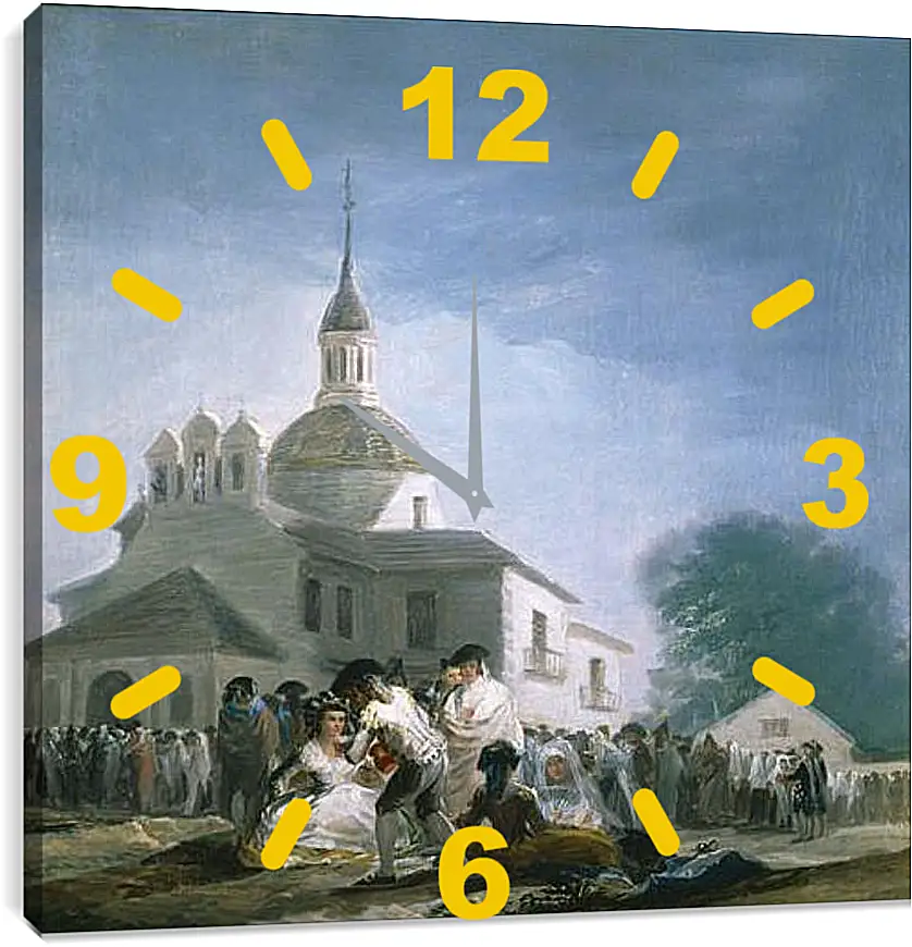 Часы картина - Saint Isidores Day at the Saints Hermitage. Франсиско Гойя