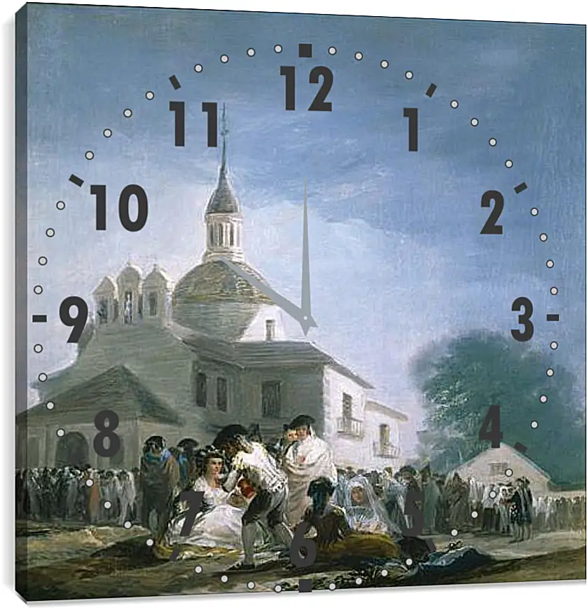 Часы картина - Saint Isidores Day at the Saints Hermitage. Франсиско Гойя