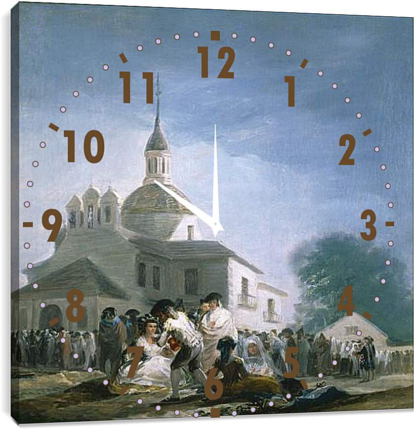 Часы картина - Saint Isidores Day at the Saints Hermitage. Франсиско Гойя