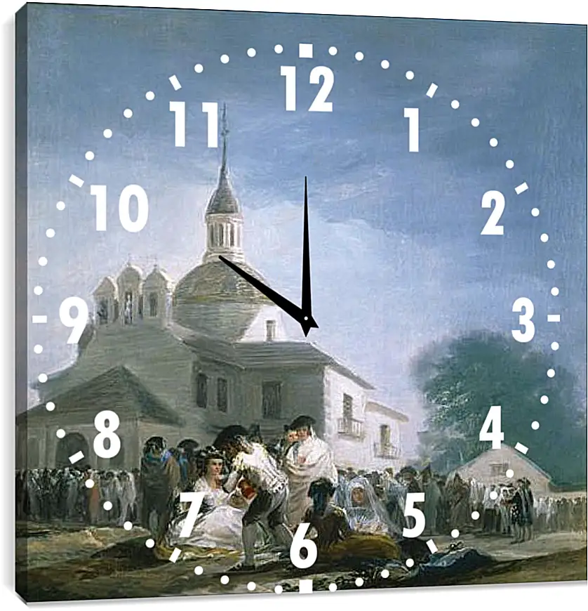 Часы картина - Saint Isidores Day at the Saints Hermitage. Франсиско Гойя