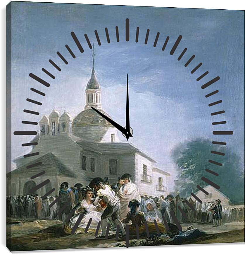 Часы картина - Saint Isidores Day at the Saints Hermitage. Франсиско Гойя