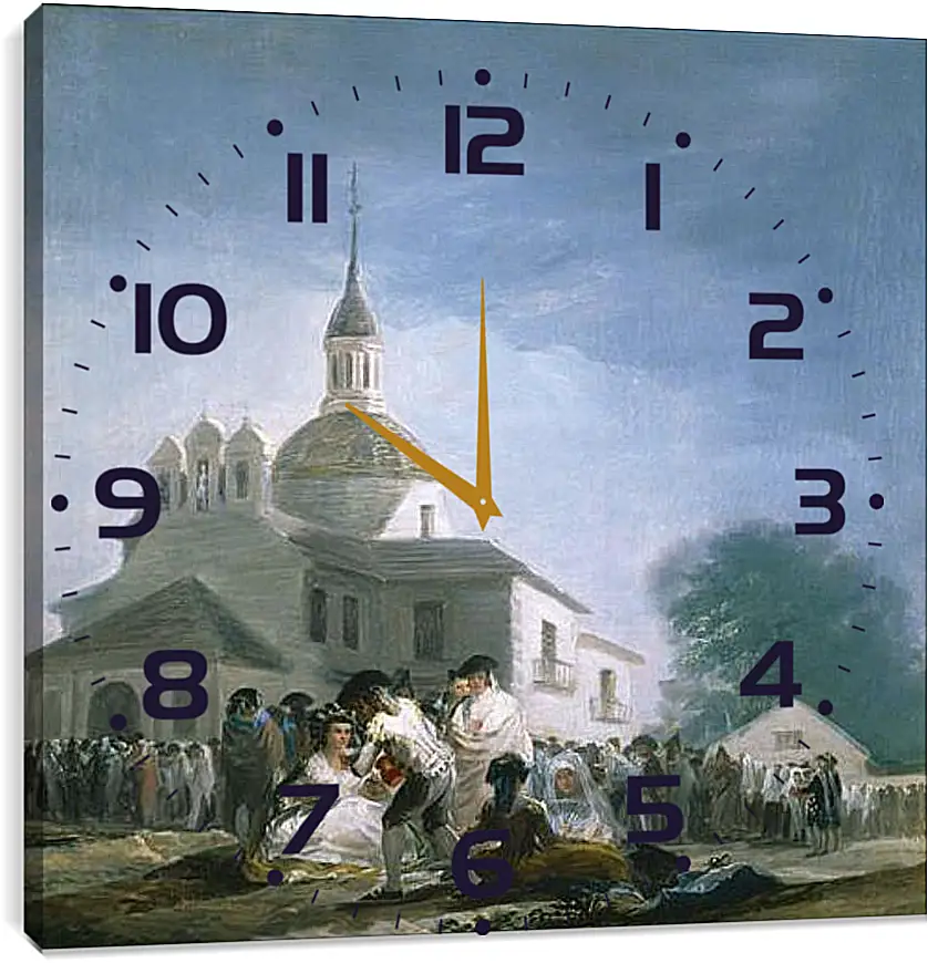 Часы картина - Saint Isidores Day at the Saints Hermitage. Франсиско Гойя