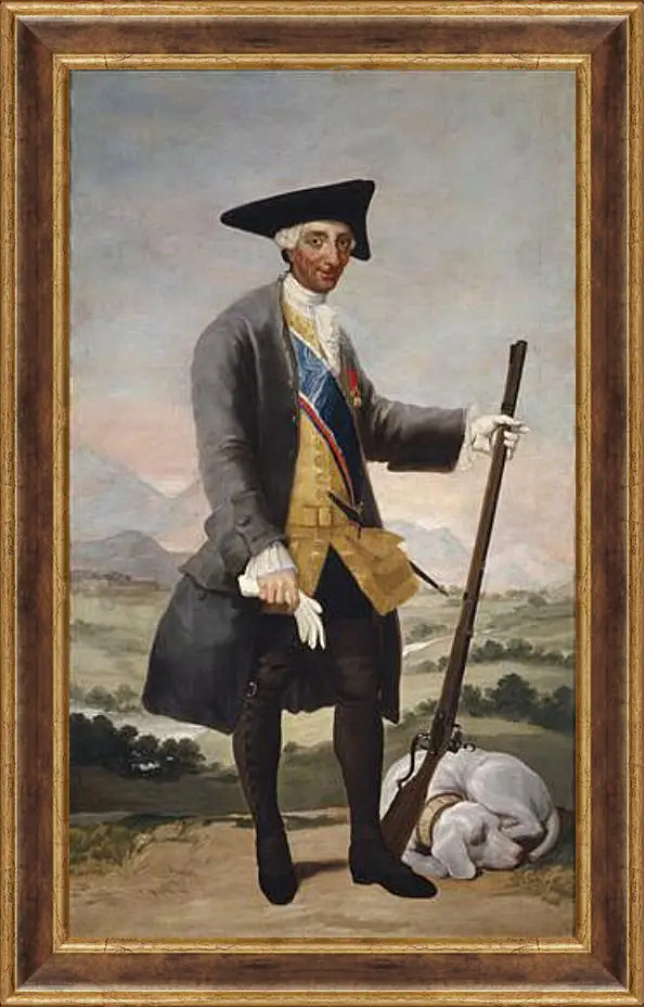 Картина в раме - Carlos III in Hunting Costume. Франсиско Гойя