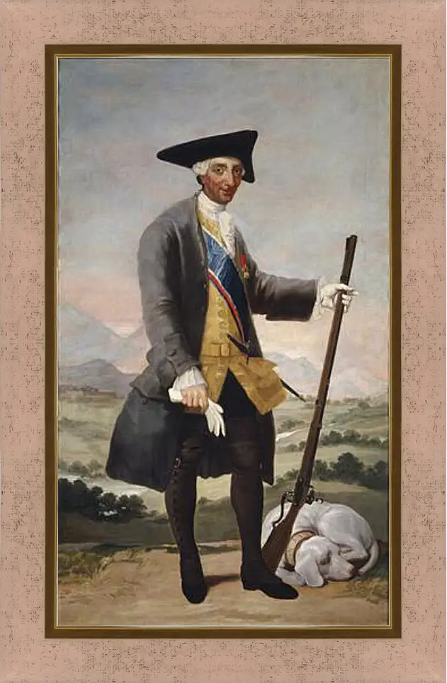 Картина в раме - Carlos III in Hunting Costume. Франсиско Гойя