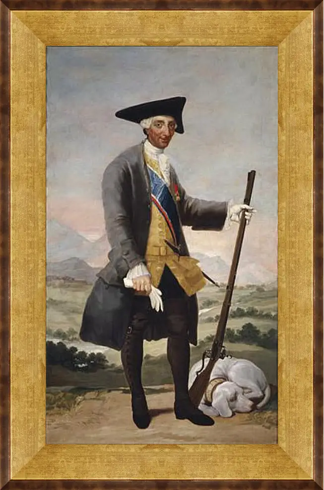 Картина в раме - Carlos III in Hunting Costume. Франсиско Гойя