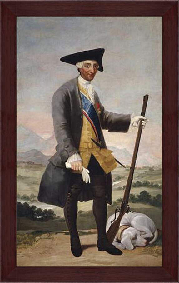 Картина в раме - Carlos III in Hunting Costume. Франсиско Гойя