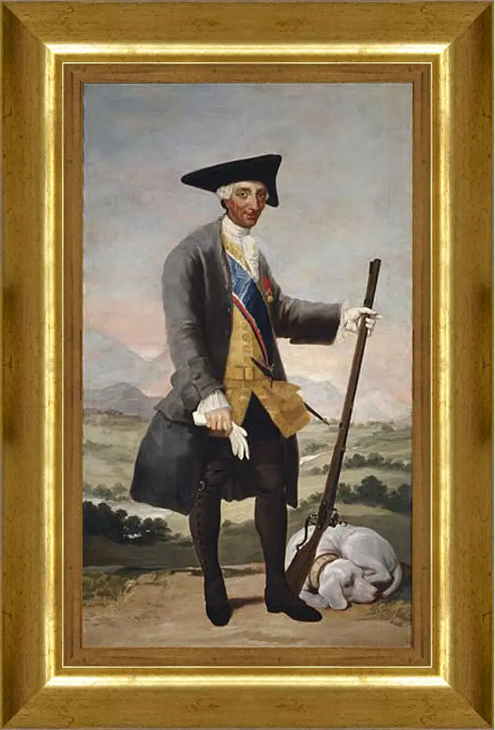 Картина в раме - Carlos III in Hunting Costume. Франсиско Гойя