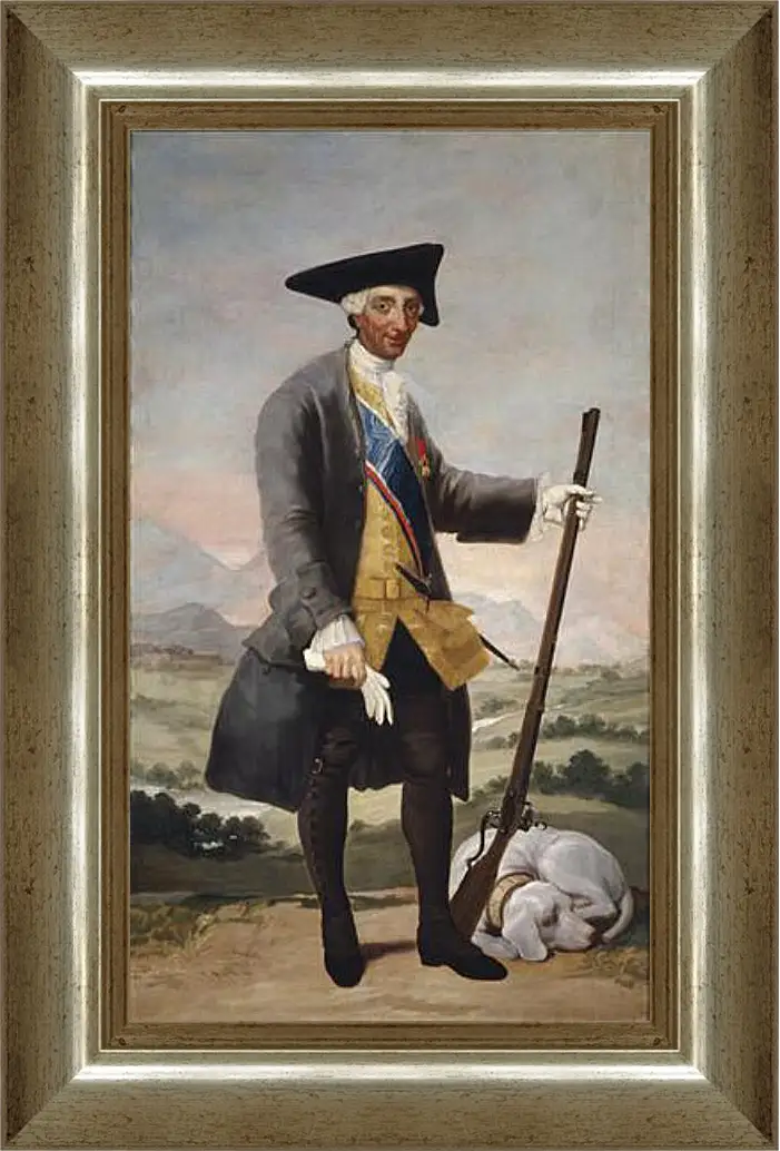 Картина в раме - Carlos III in Hunting Costume. Франсиско Гойя