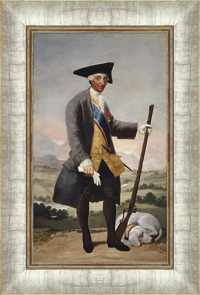 Картина в раме - Carlos III in Hunting Costume. Франсиско Гойя