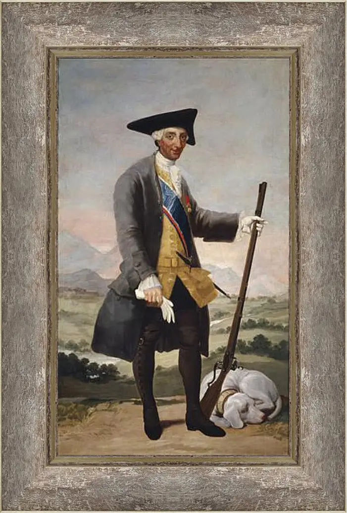 Картина в раме - Carlos III in Hunting Costume. Франсиско Гойя