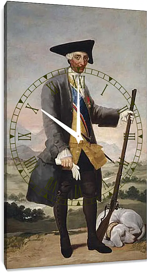 Часы картина - Carlos III in Hunting Costume. Франсиско Гойя
