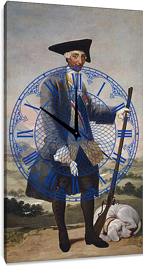 Часы картина - Carlos III in Hunting Costume. Франсиско Гойя
