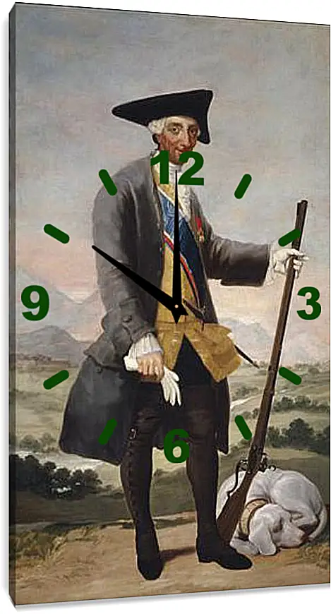 Часы картина - Carlos III in Hunting Costume. Франсиско Гойя