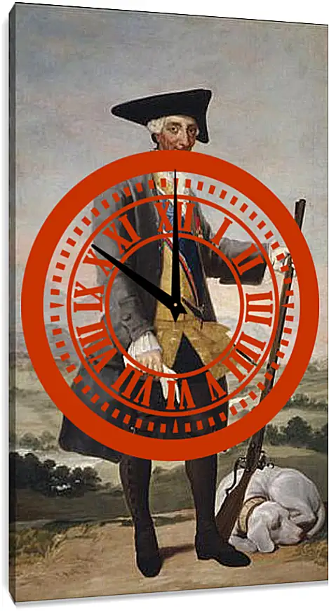 Часы картина - Carlos III in Hunting Costume. Франсиско Гойя