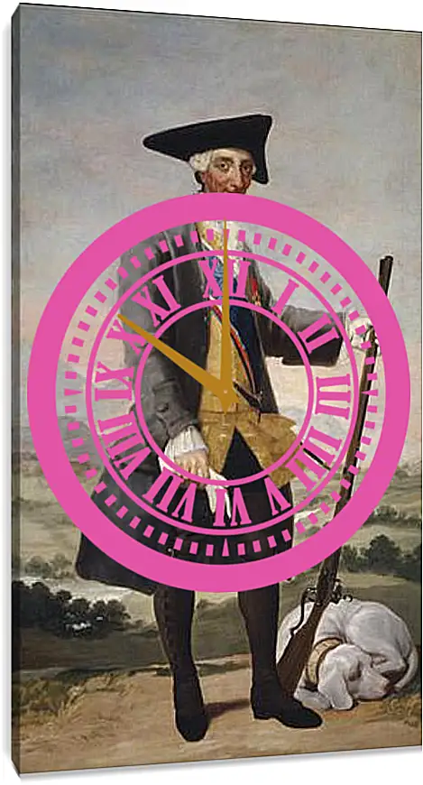 Часы картина - Carlos III in Hunting Costume. Франсиско Гойя