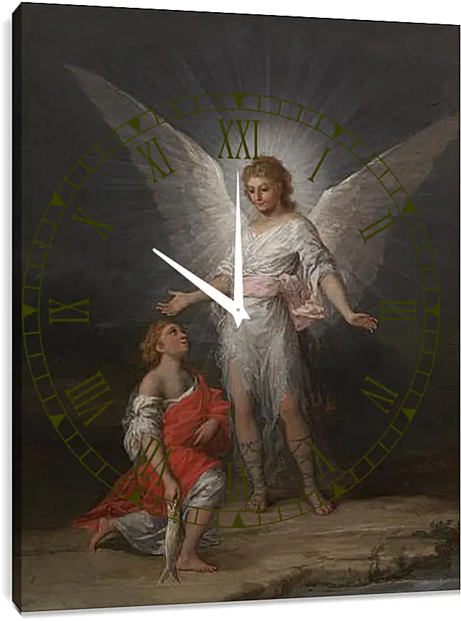 Часы картина - Tobias and the Angel. Франсиско Гойя