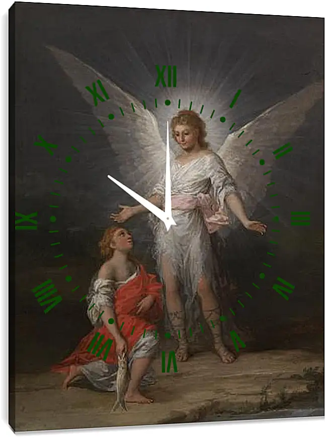 Часы картина - Tobias and the Angel. Франсиско Гойя
