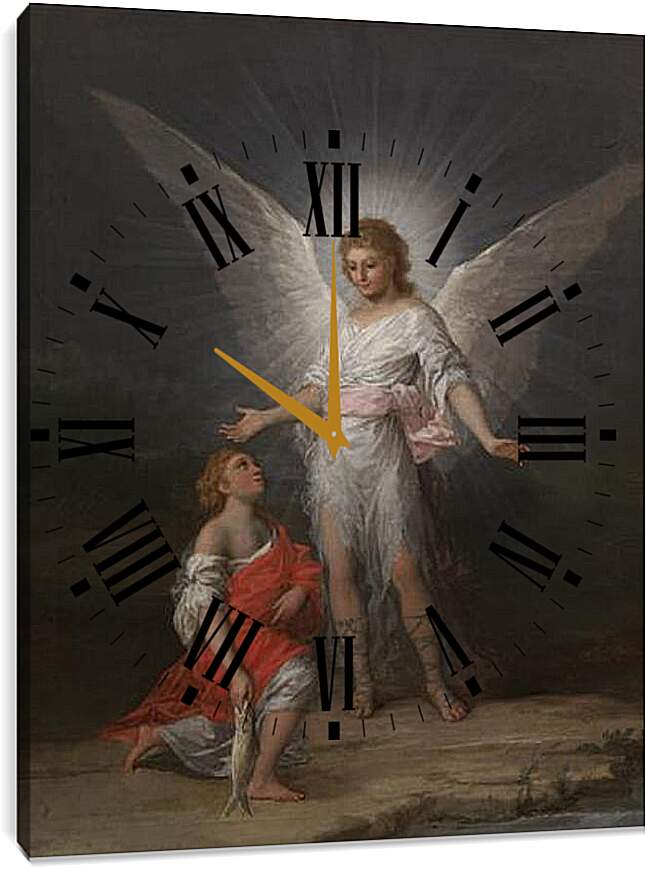 Часы картина - Tobias and the Angel. Франсиско Гойя