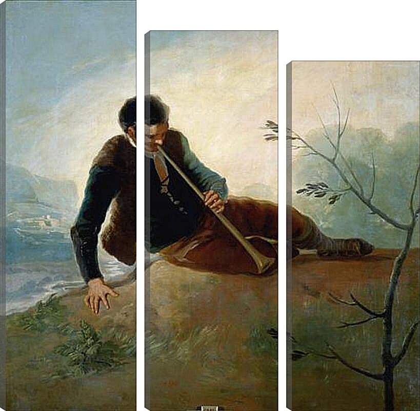 Модульная картина - Shepherd plaing a Dulzaina. Франсиско Гойя