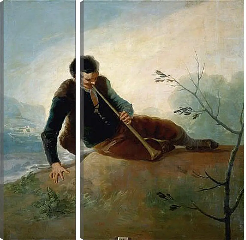 Модульная картина - Shepherd plaing a Dulzaina. Франсиско Гойя