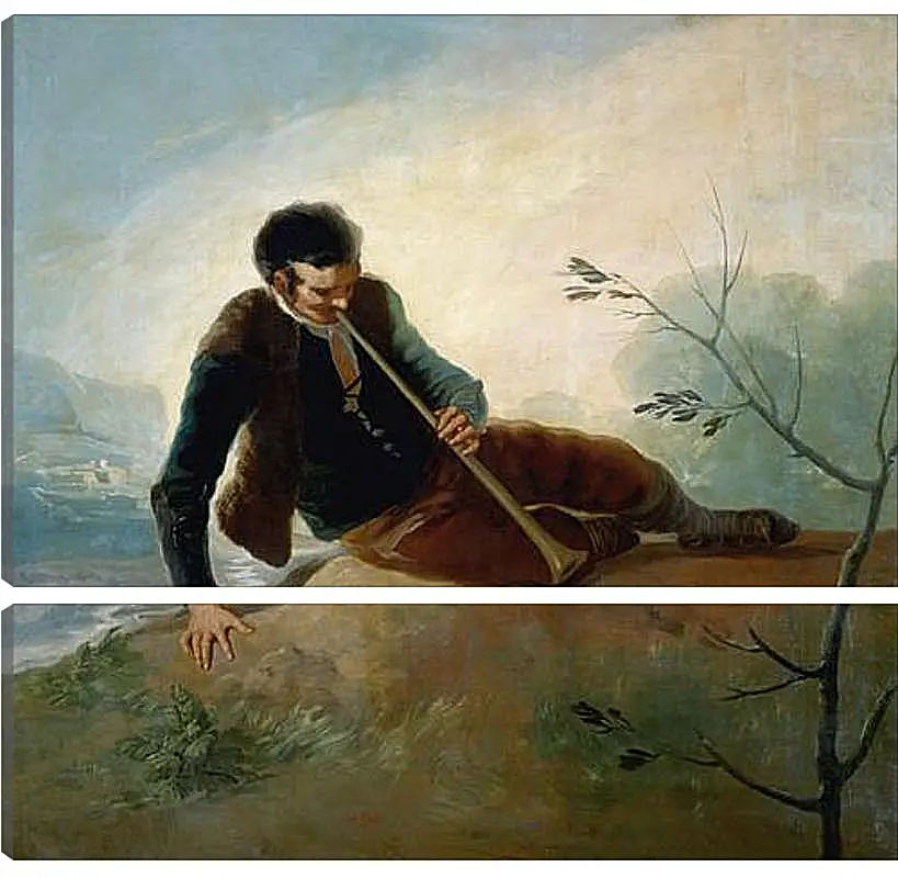Модульная картина - Shepherd plaing a Dulzaina. Франсиско Гойя