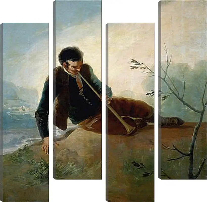 Модульная картина - Shepherd plaing a Dulzaina. Франсиско Гойя